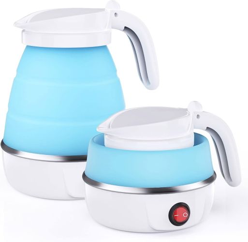 Foldable Electric Kettle, Camping Kettle, Mini Travel Kettle, Silicone Electric Water Boiler, Tea, Coffee Kettle, Collapsible Kettle With Separab