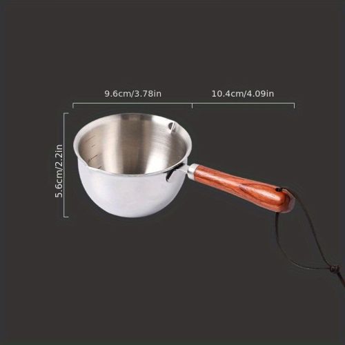 1pc; Melting Pot; Stainless Steel Double Spouts Pot; For Melting Chocolate; Warming Oil; And More; Mini Stuff; Kitchen Gadgets; Home Kitchen Item
